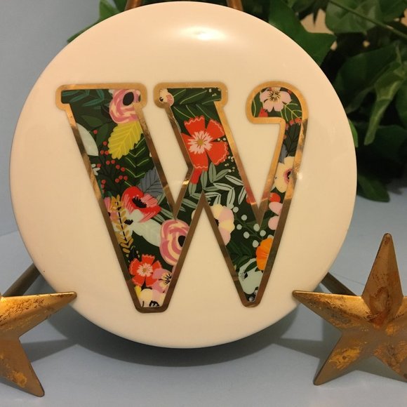 New MIA CHARRO Monogrammed Jewelry Box - "W" - Picture 1 of 7